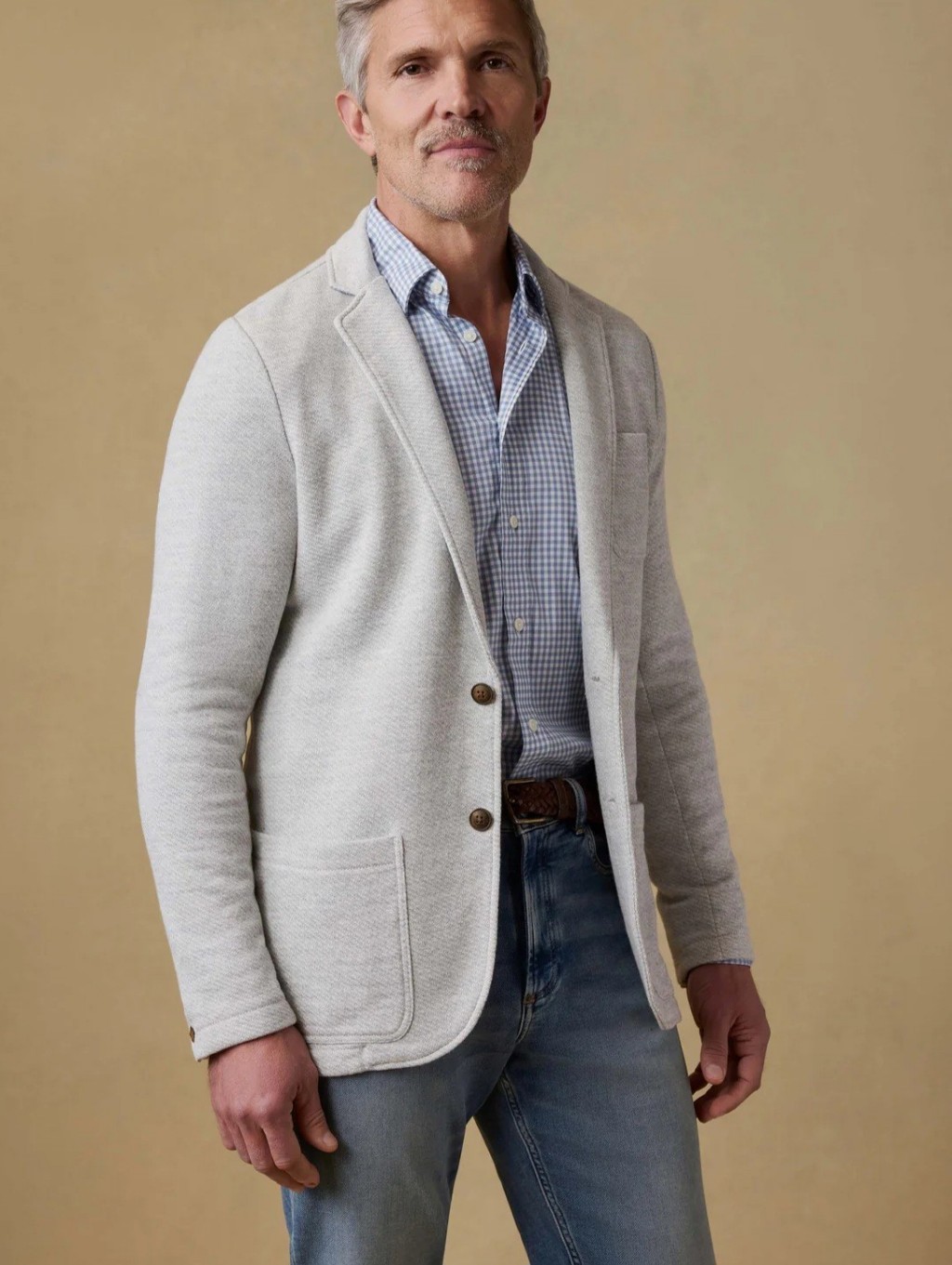 Nwt Faherty Inlet Knit Blazer Jacket Men's Size M Heather Gray Unstructured
